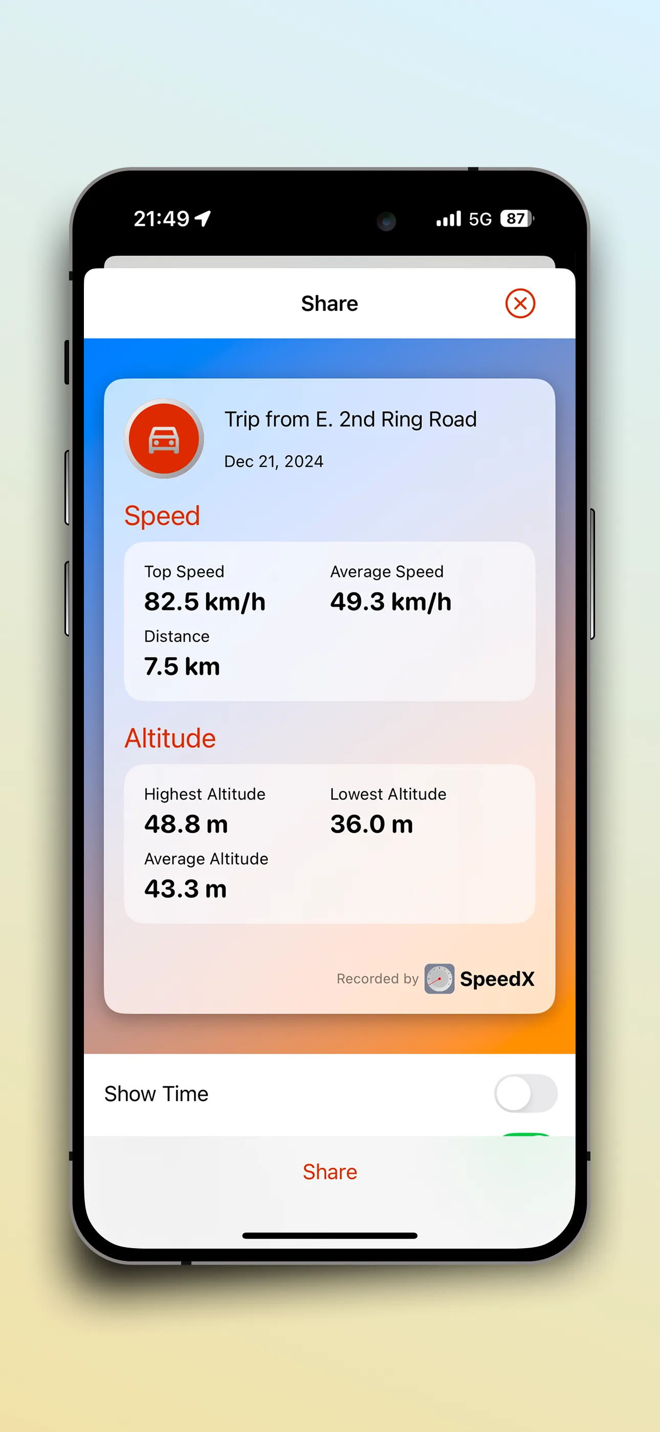 SpeedX – Speedometer, Altimeter, Barometer & Trip Recorder – Screenshot 6