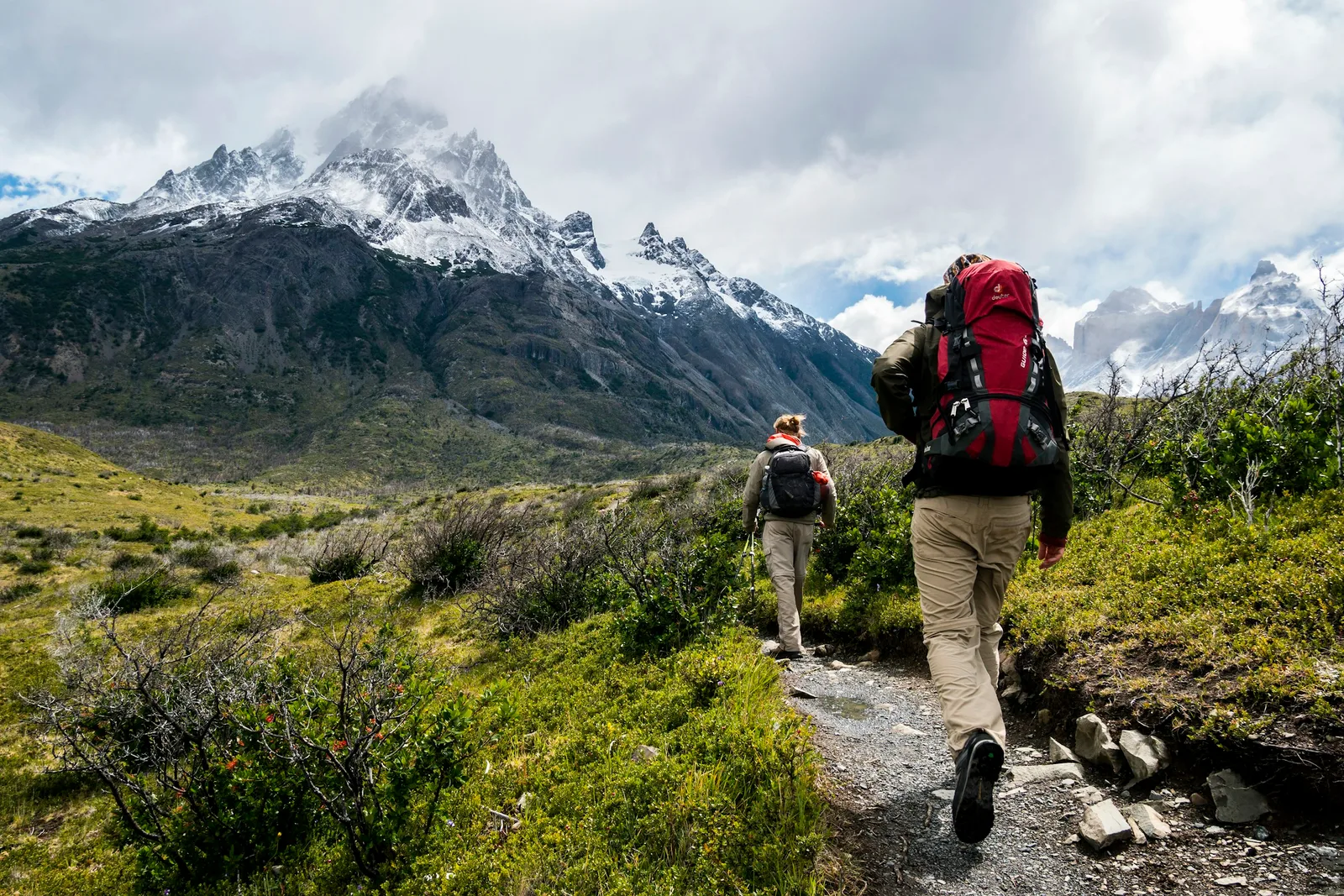 Hiker on a mountain trail